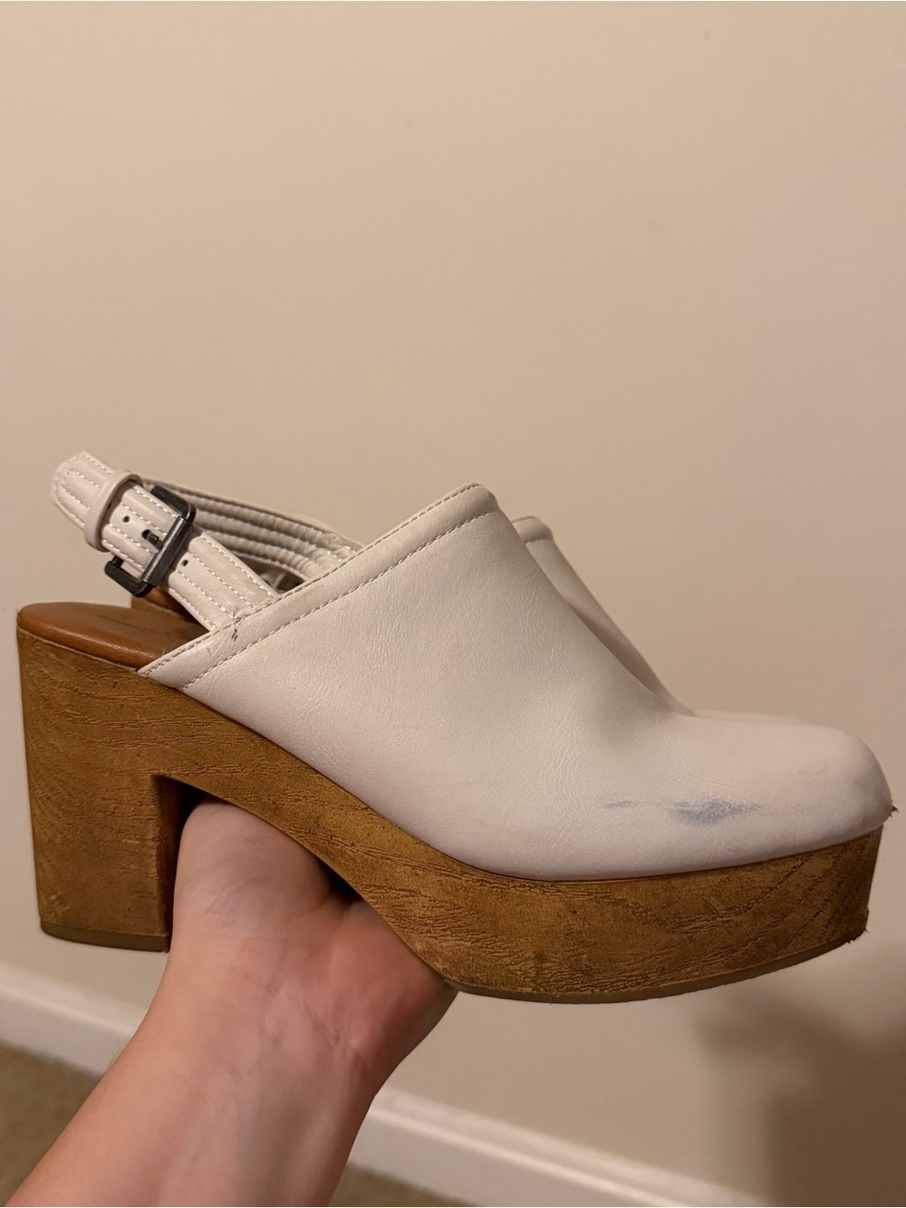 Universal Thread White Platform Slingback Clogs